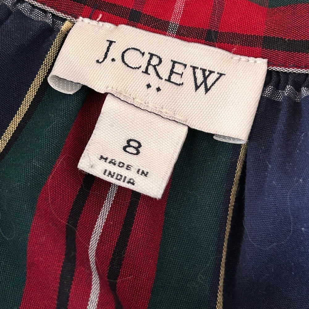 J. Crew Red and Green Plaid Dress - 8 - Picture 6 of 8